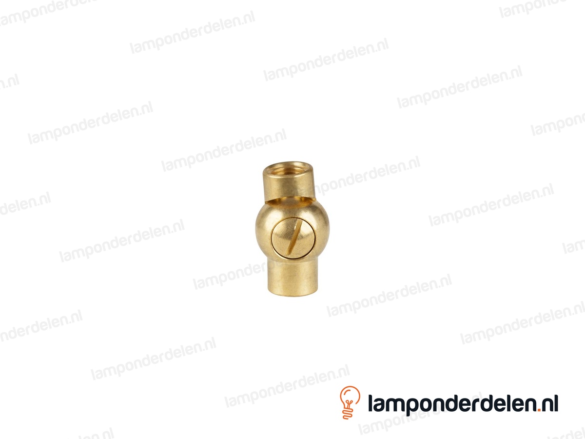 Kniegewricht messing met schroef - 19 x 33 mm - 180 graden kantelbaar - binnendraad M10x1