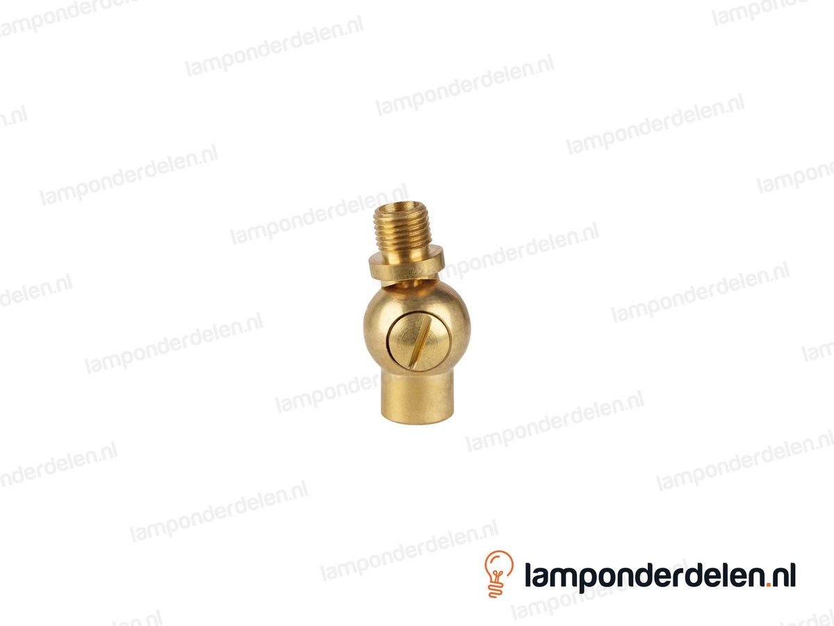 Kniegewricht messing met schroef - 19 x 36 mm - 180 graden kantelbaar - binnendraad en buitendraad M10x1