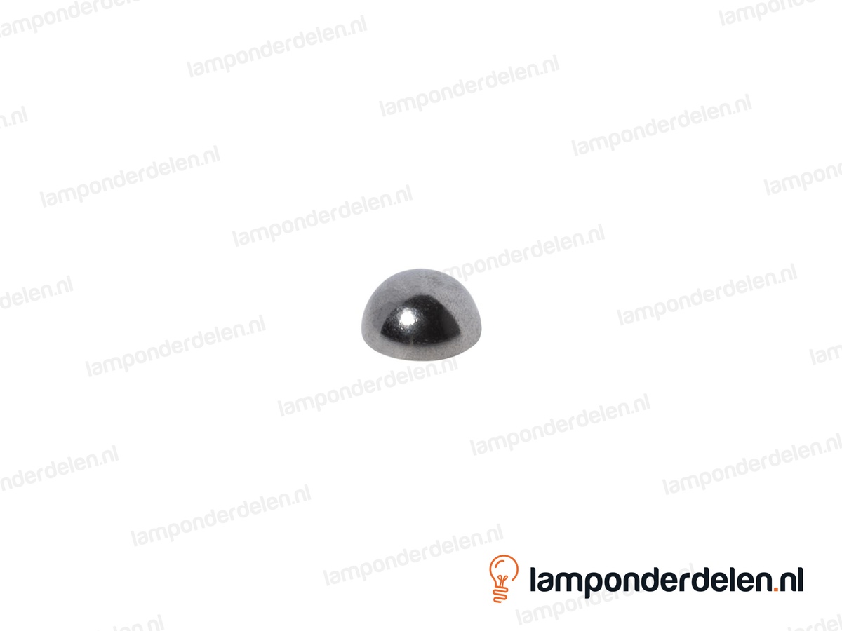 Kogel messing chroomkleurig halfrond - 16 mm - binnendraad M10x1
