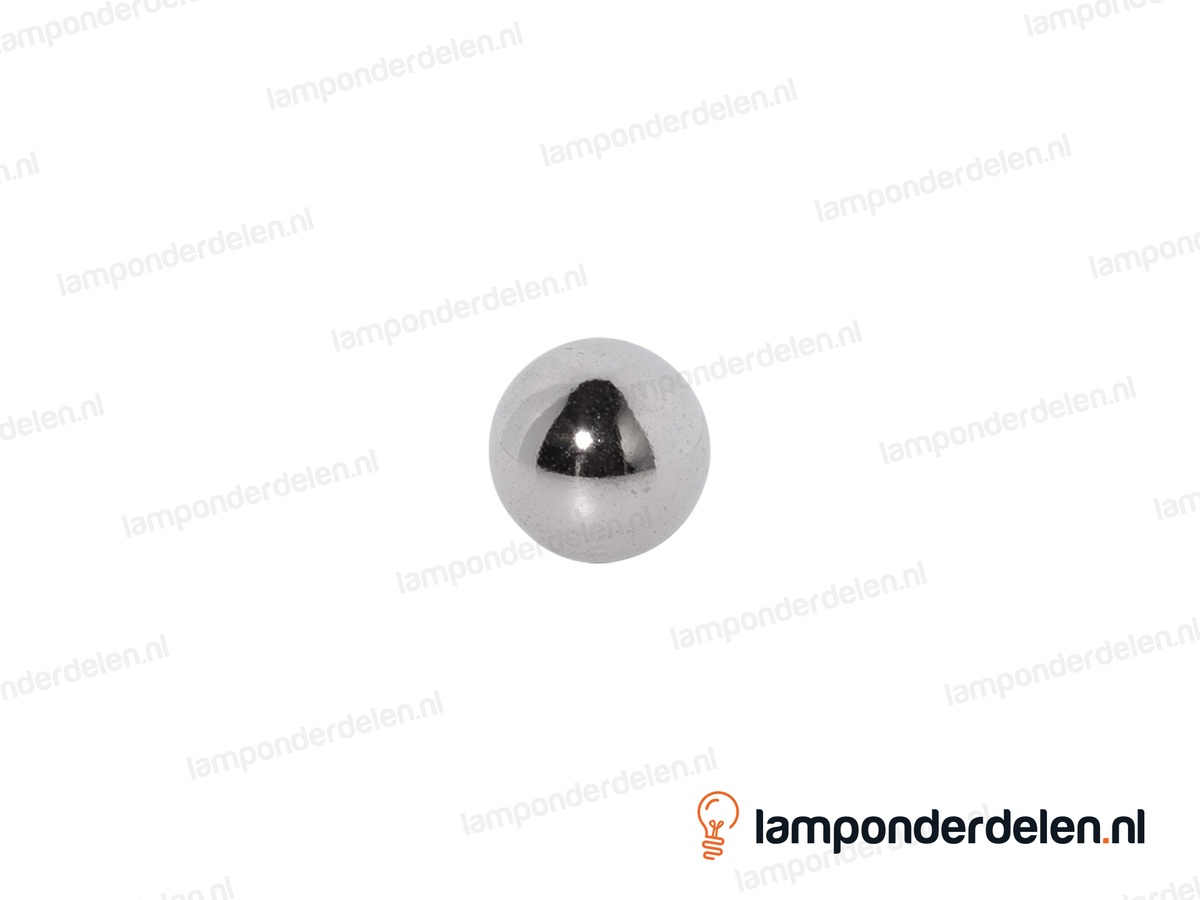 Kogel messing chroomkleurig rond blind - 25 mm - met 1 gat - binnendraad M10x1