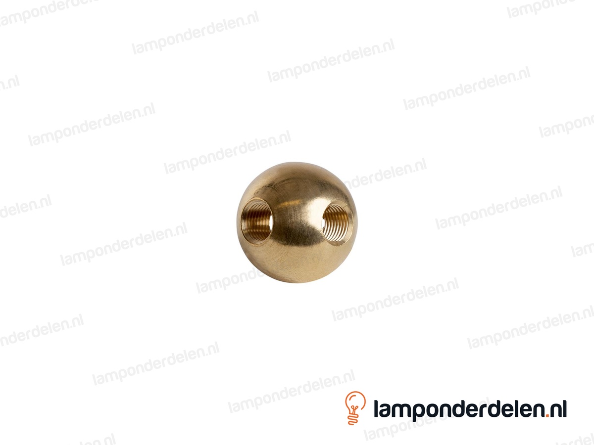 Kogel messing rond kruismodel - 30 mm - met 4 gaten - binnendraad M10x1