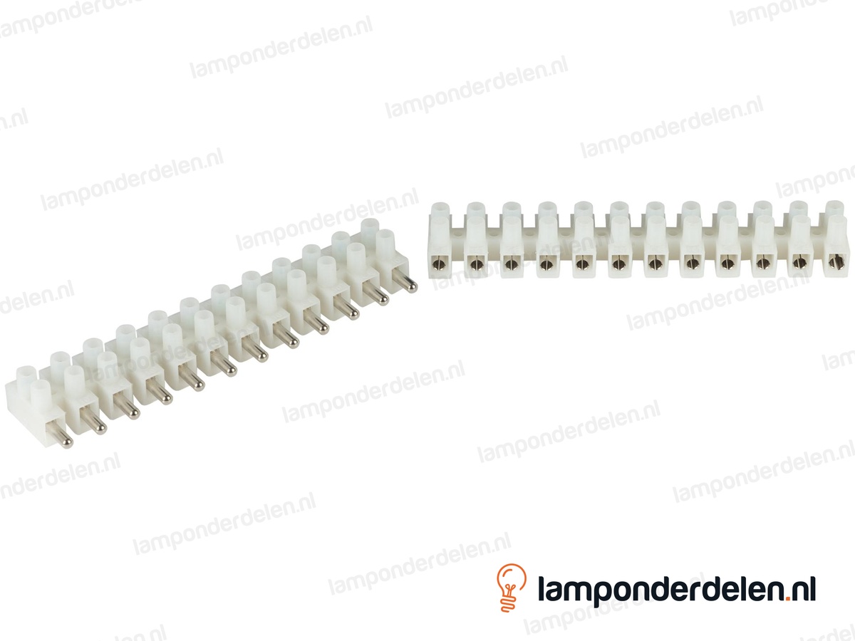 Koppelbare kroonsteenstrip wit extra groot - 4 tot 6 mm²