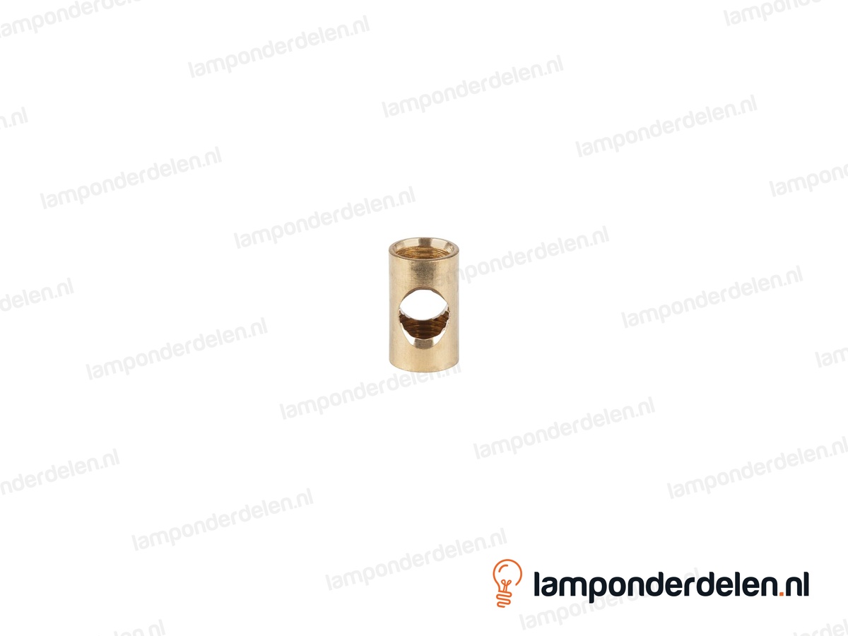 Koppelstuk messing met ovaal gat - hoogte 20 mm - binnendraad M10x1