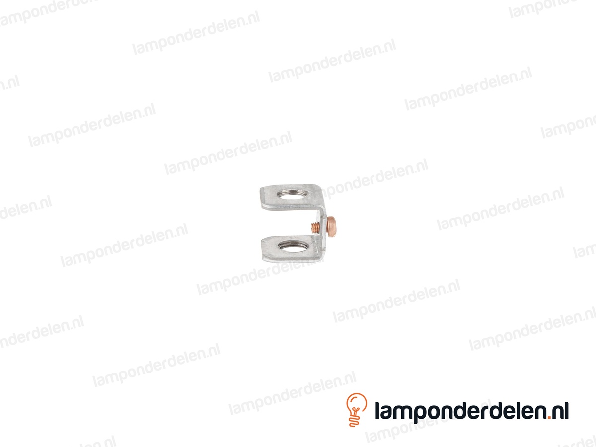 Koppelstuk metaal kubus met aardschroef - hoogte 20 mm - binnendraad M10x1