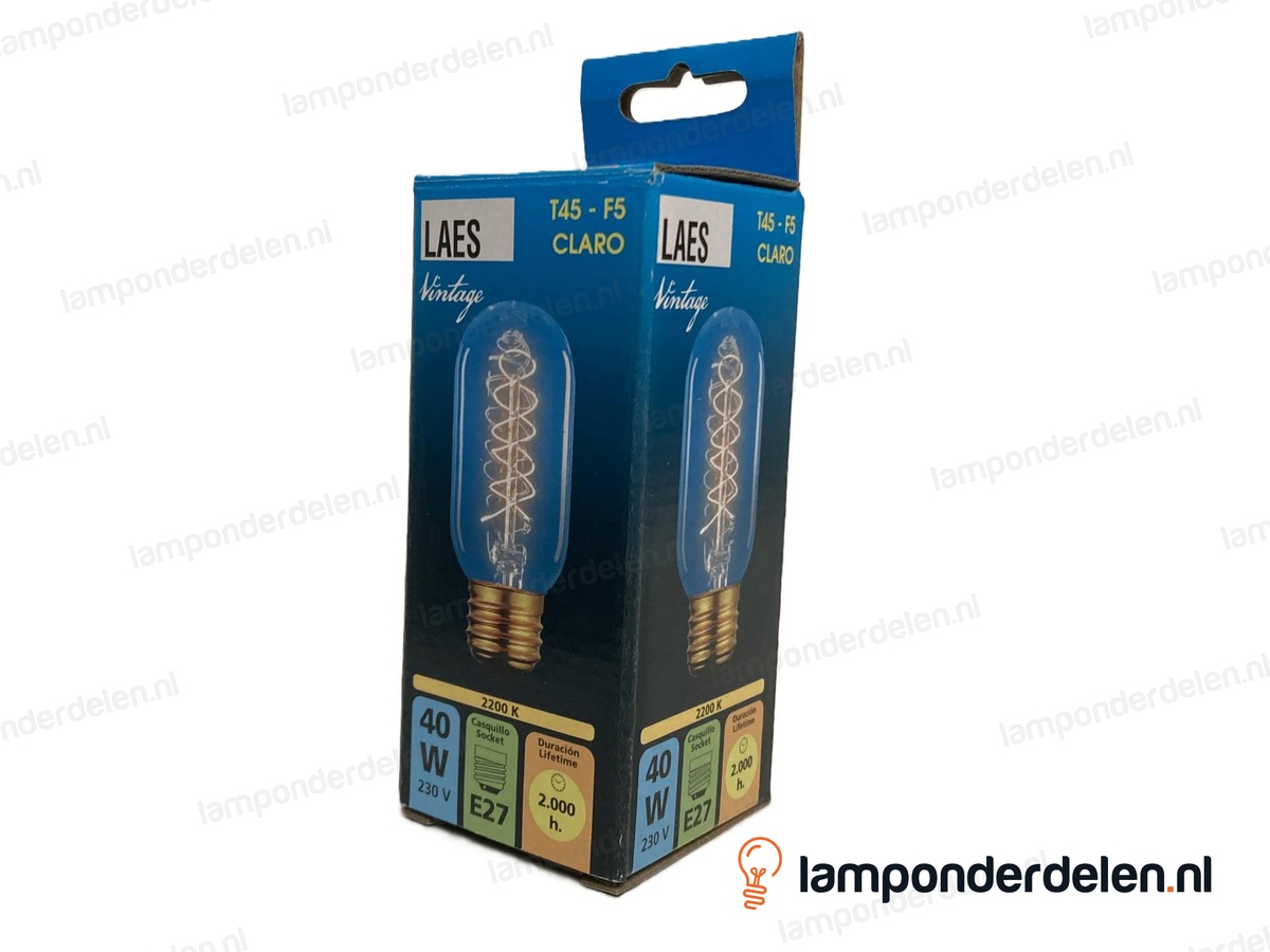 Laes - kooldraadlamp - buislamp - E27 - T45 - F5 - helder - 40W
