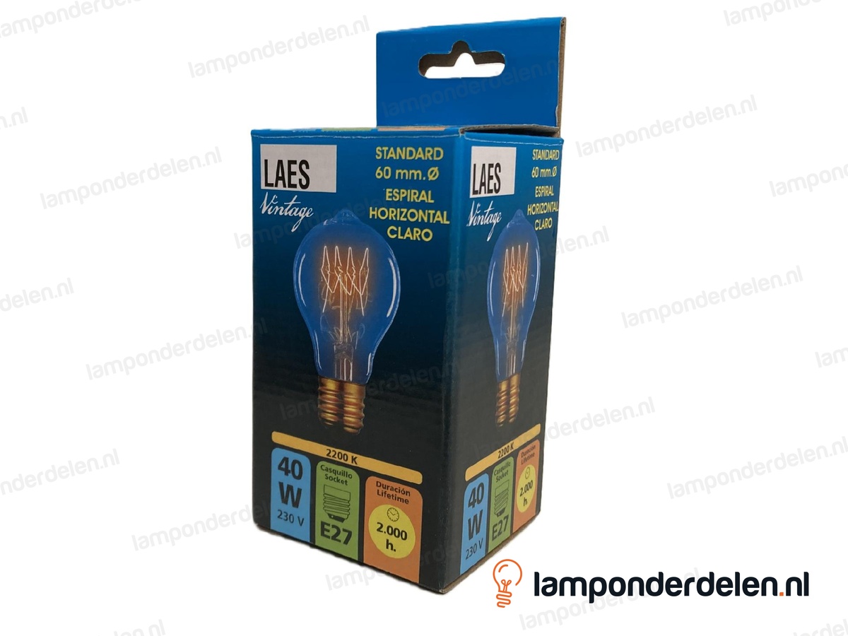 Laes - kooldraadlamp - standaardlamp - E27 - A60 - helder - 40W
