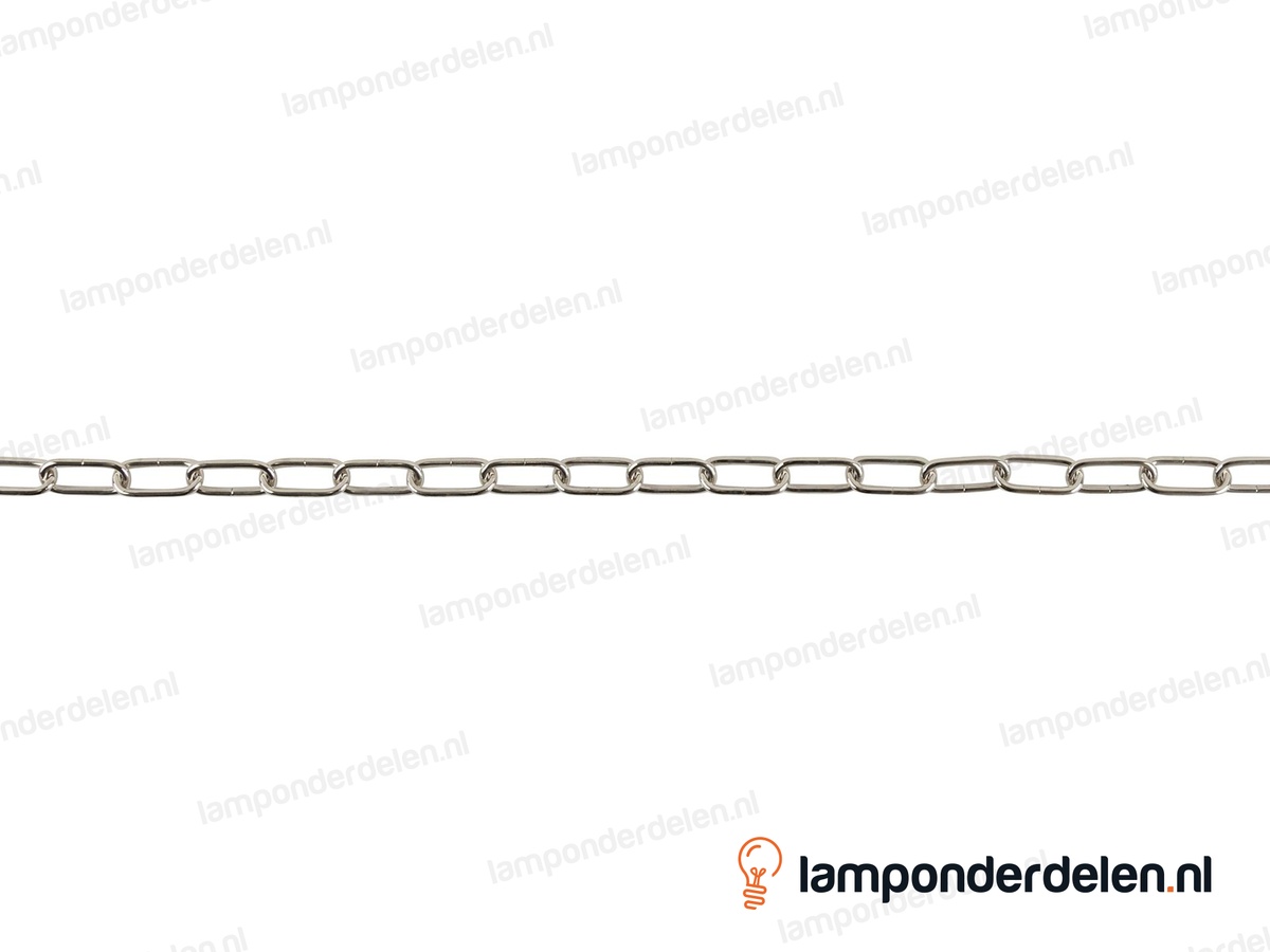 Lampenketting metaal chroomkleurig - 10 x 20 mm