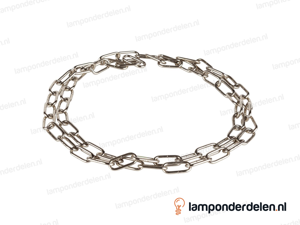 Lampenketting metaal chroomkleurig - 10 x 20 mm