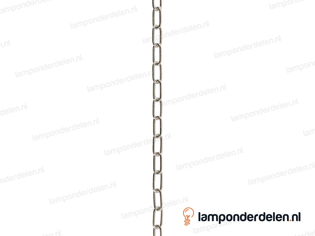 Lampenketting metaal chroomkleurig - 10 x 20 mm