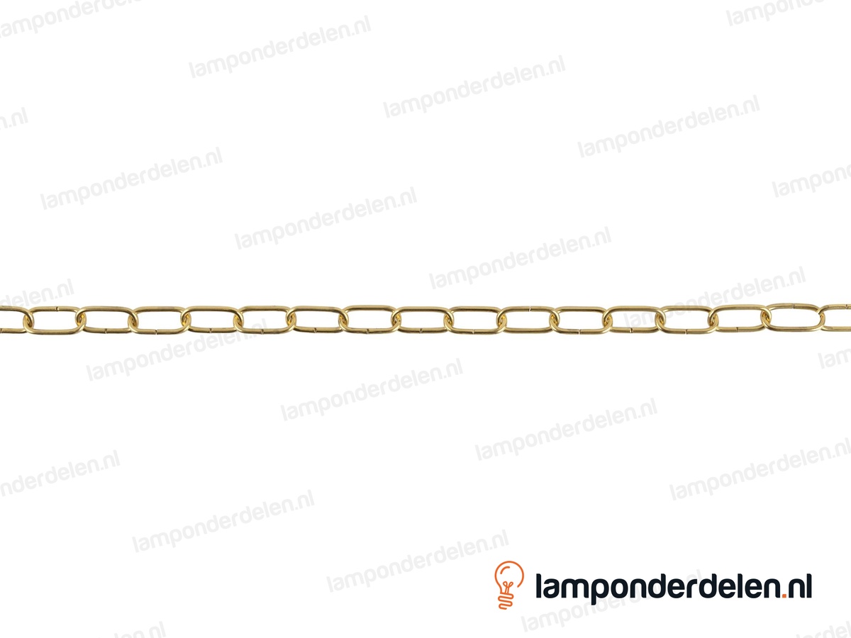 Lampenketting metaal messingglanskleurig - 10 x 20 mm