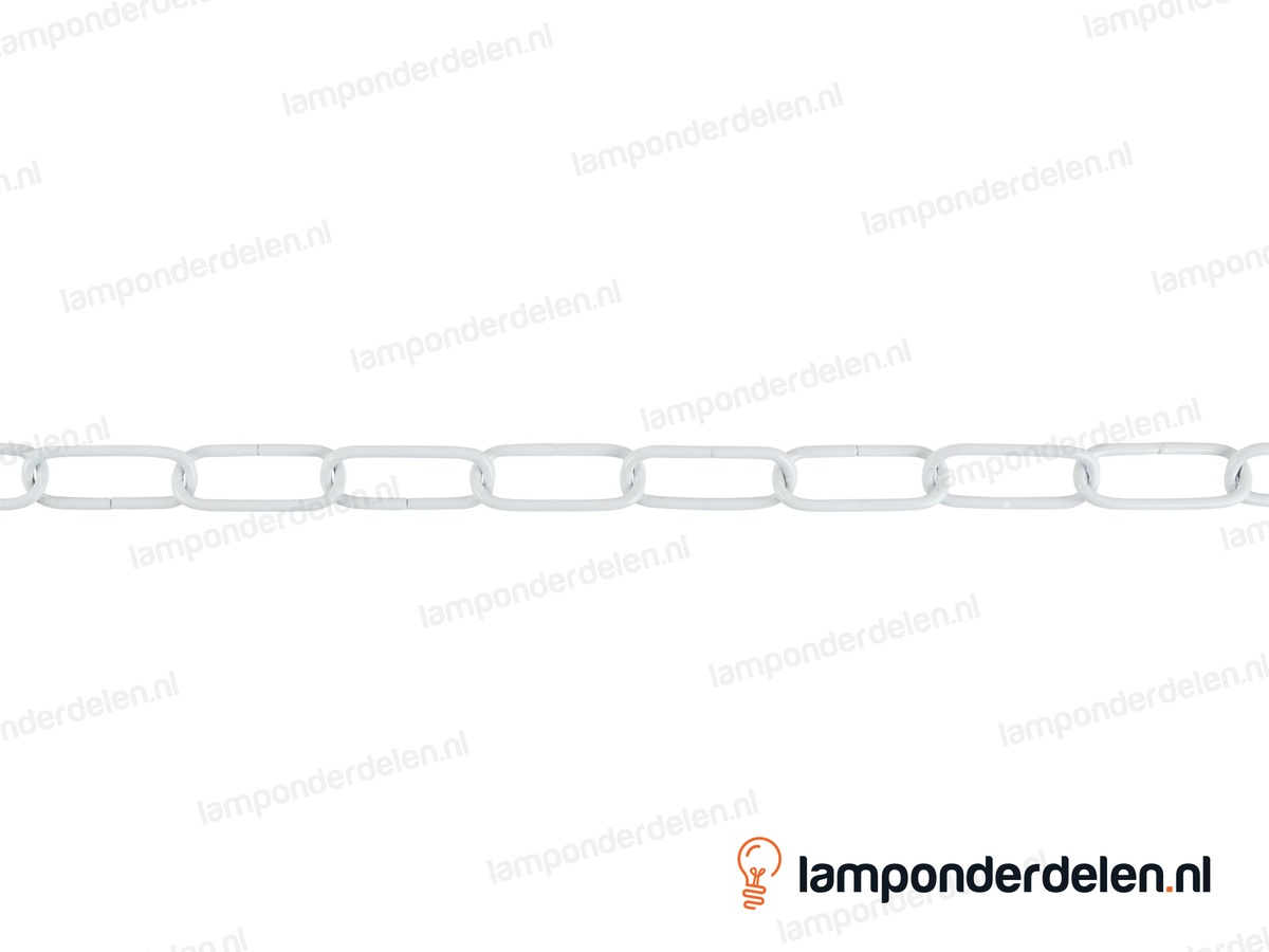 Lampenketting metaal wit - 16 x 39 mm