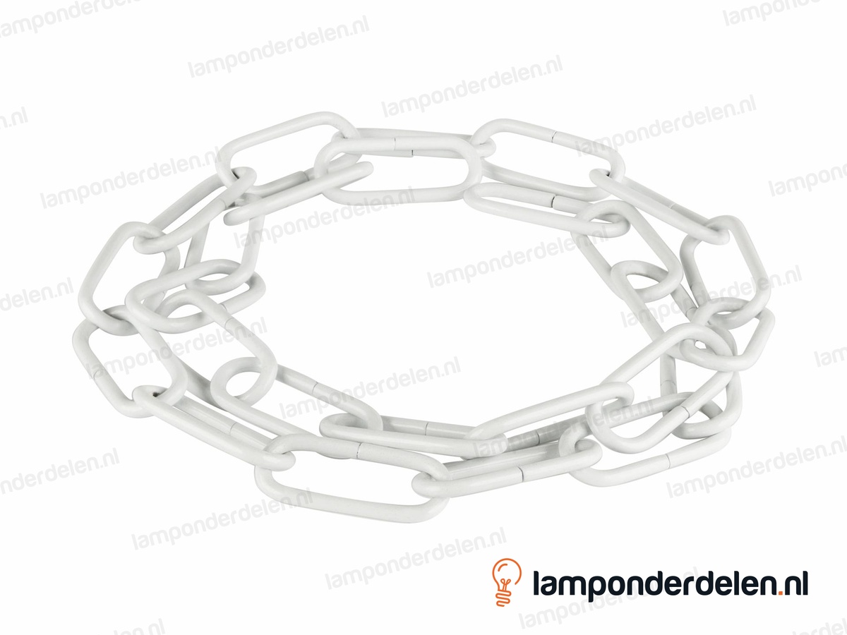 Lampenketting metaal wit - 20 x 47 mm