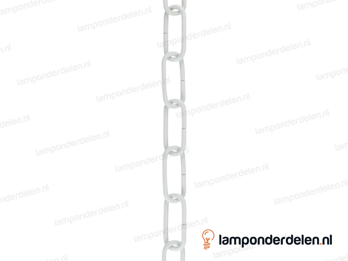 Lampenketting metaal wit - 20 x 47 mm