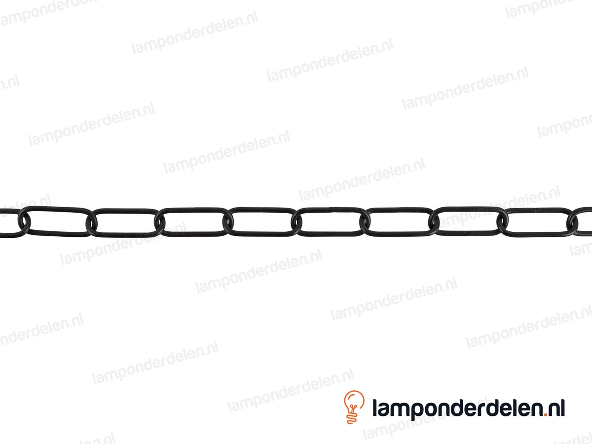 Lampenketting metaal zwart - 16 x 39 mm