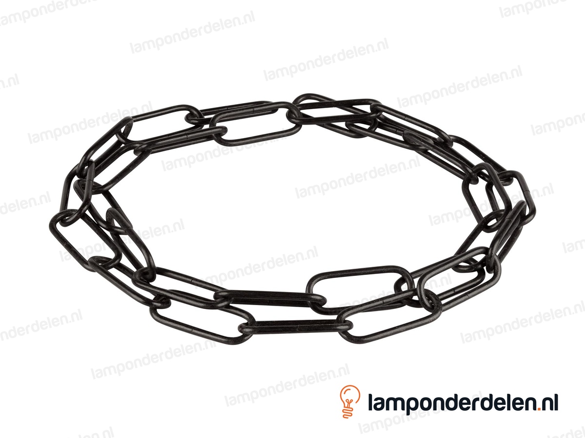 Lampenketting metaal zwart - 16 x 39 mm