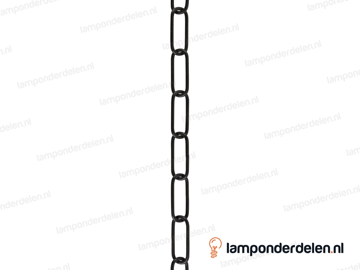Lampenketting metaal zwart - 16 x 39 mm