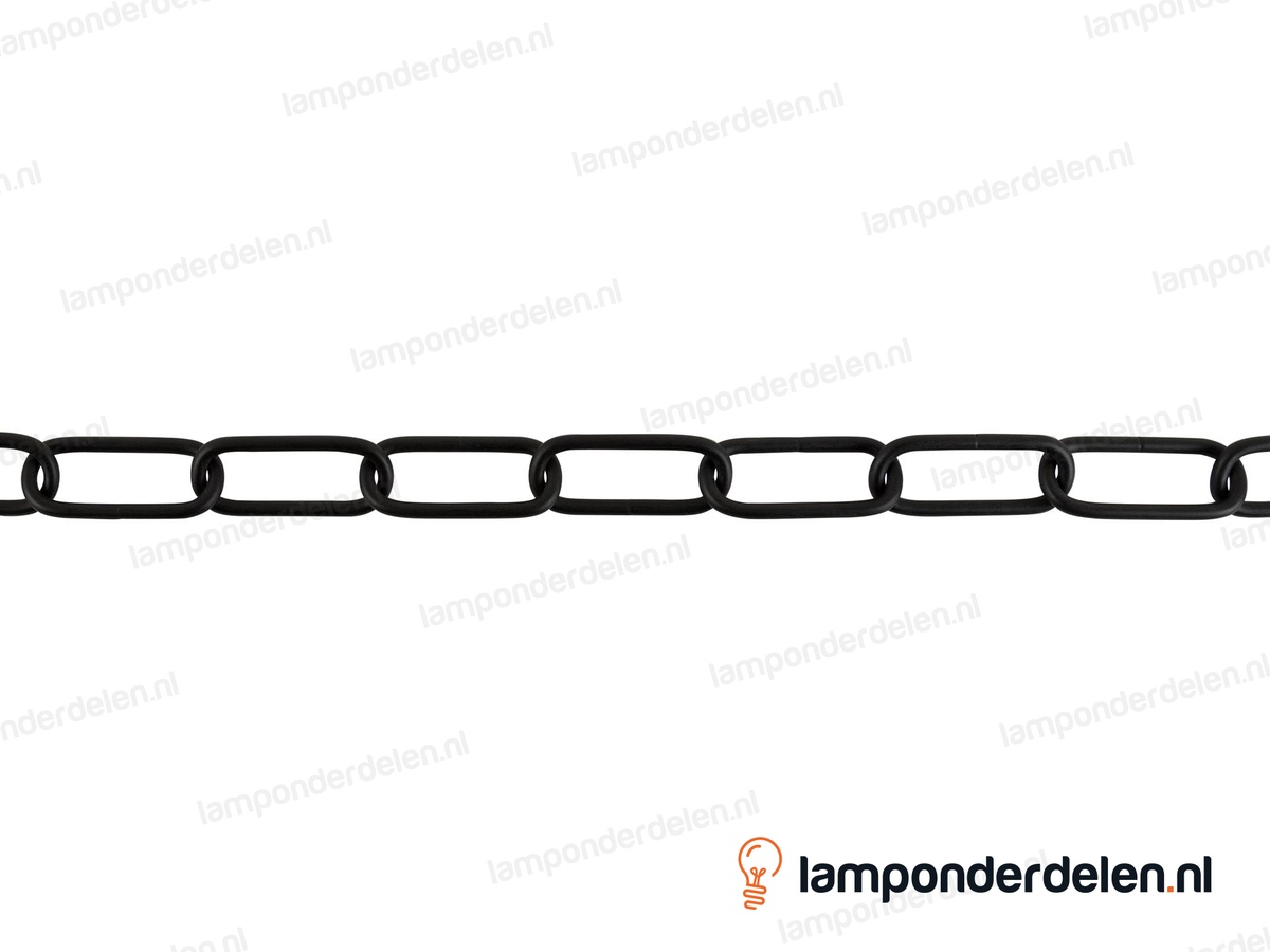 Lampenketting metaal zwart - 20 x 47 mm