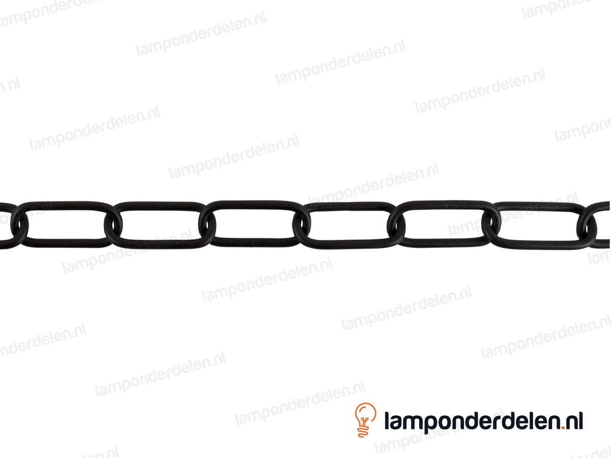 Lampenketting metaal zwart - 24 x 55 mm