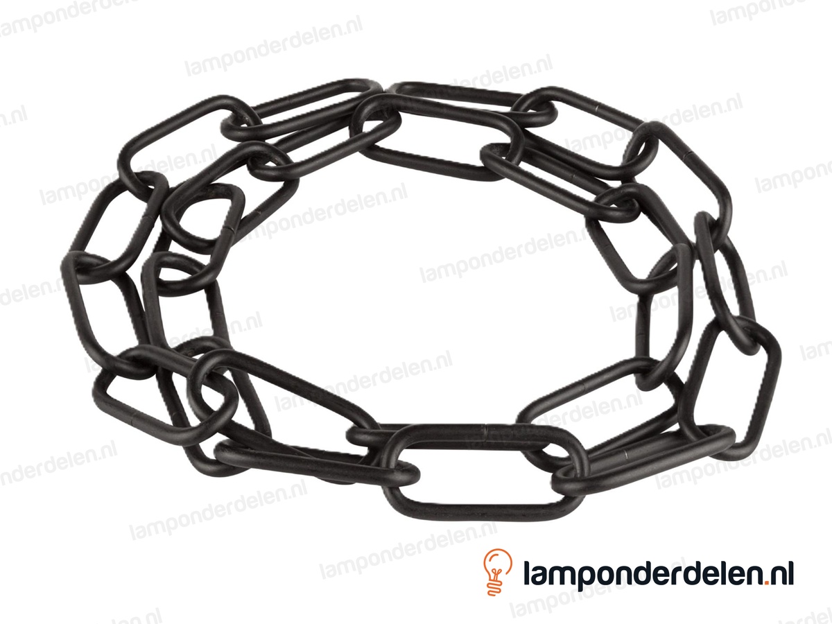 Lampenketting metaal zwart - 24 x 55 mm