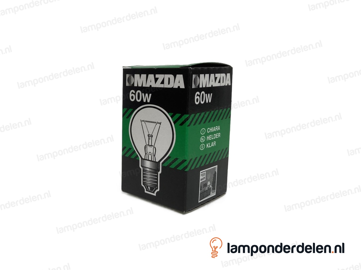 Mazda gloeilamp - kogellamp - E14 - P45 - helder - 60W