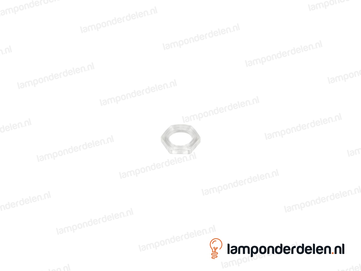 Moer kunststof transparant zeskant - 14 x 3 mm - binnendraad M10x1