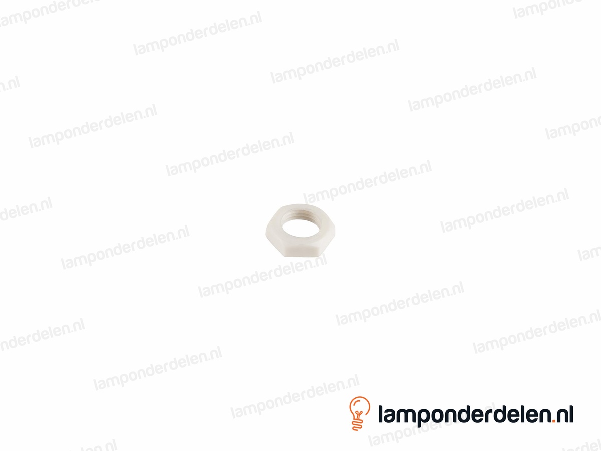 Moer kunststof wit zeskant - 14 x 3 mm - binnendraad M10x1