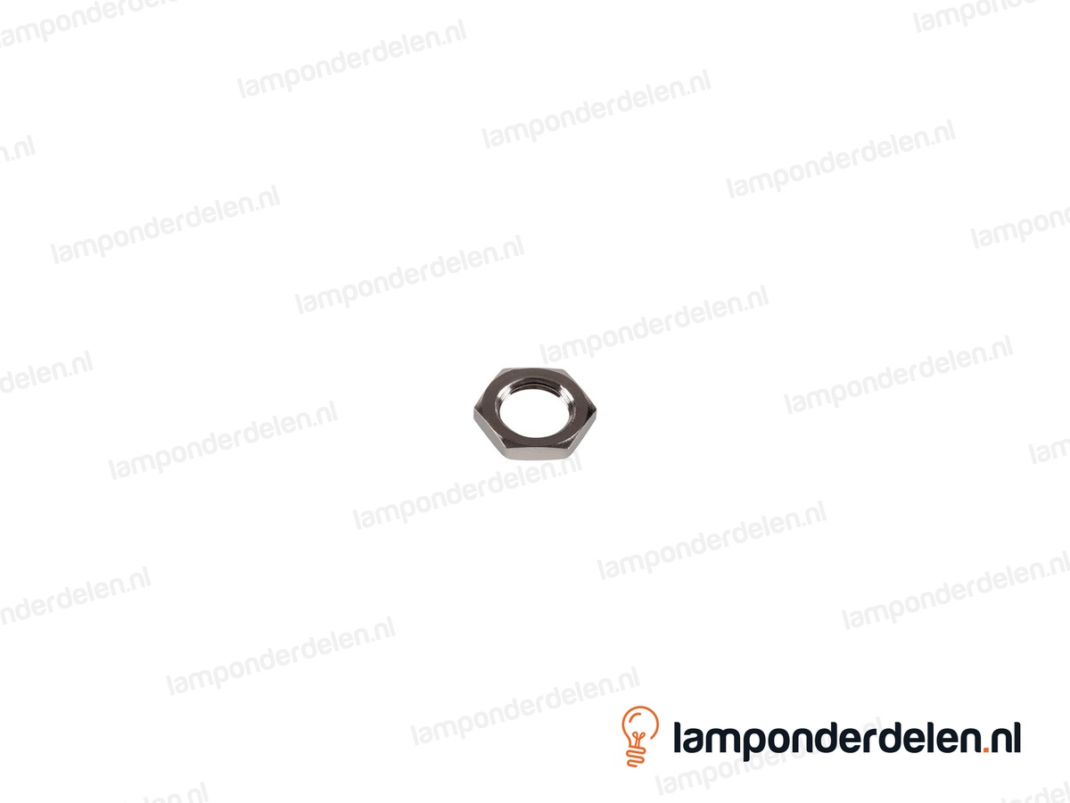 Moer metaal chroomkleurig zeskant - 14 x 3 mm - binnendraad M10x1