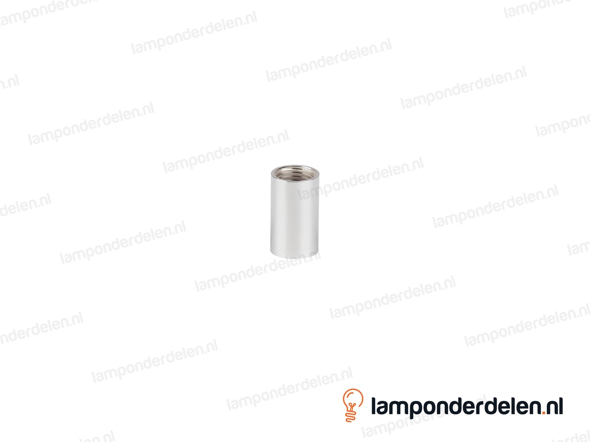 Mof messing chroomkleurig - hoogte 10 mm - binnendraad M10x1