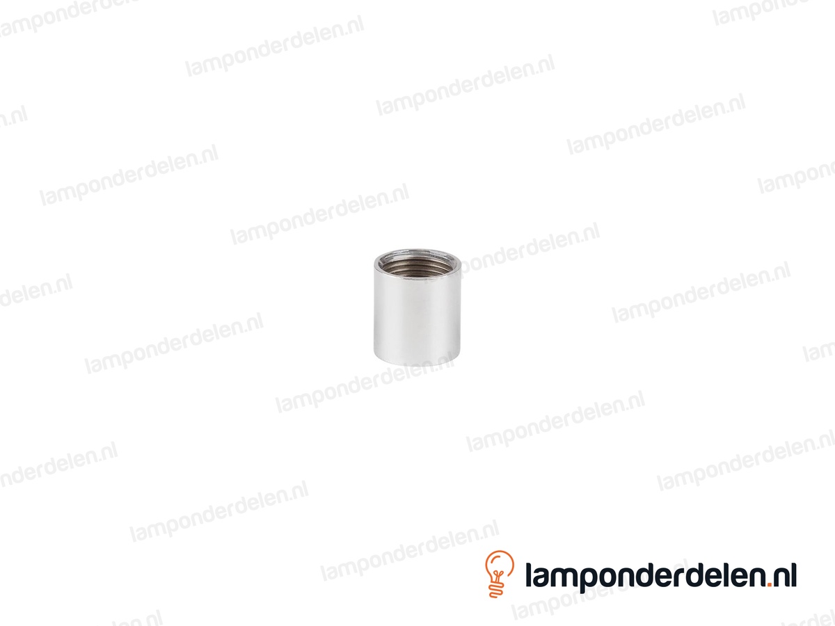 Mof messing chroomkleurig - hoogte 16 mm - binnendraad M13x1