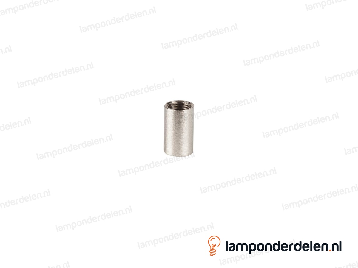 Mof messing RVS-kleurig - hoogte 17 mm - binnendraad M10x1