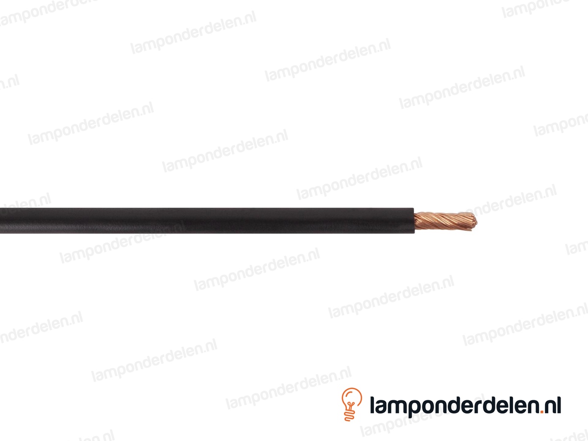 Montagesnoer zwart rond soepel - 1 x 0,75 mm²