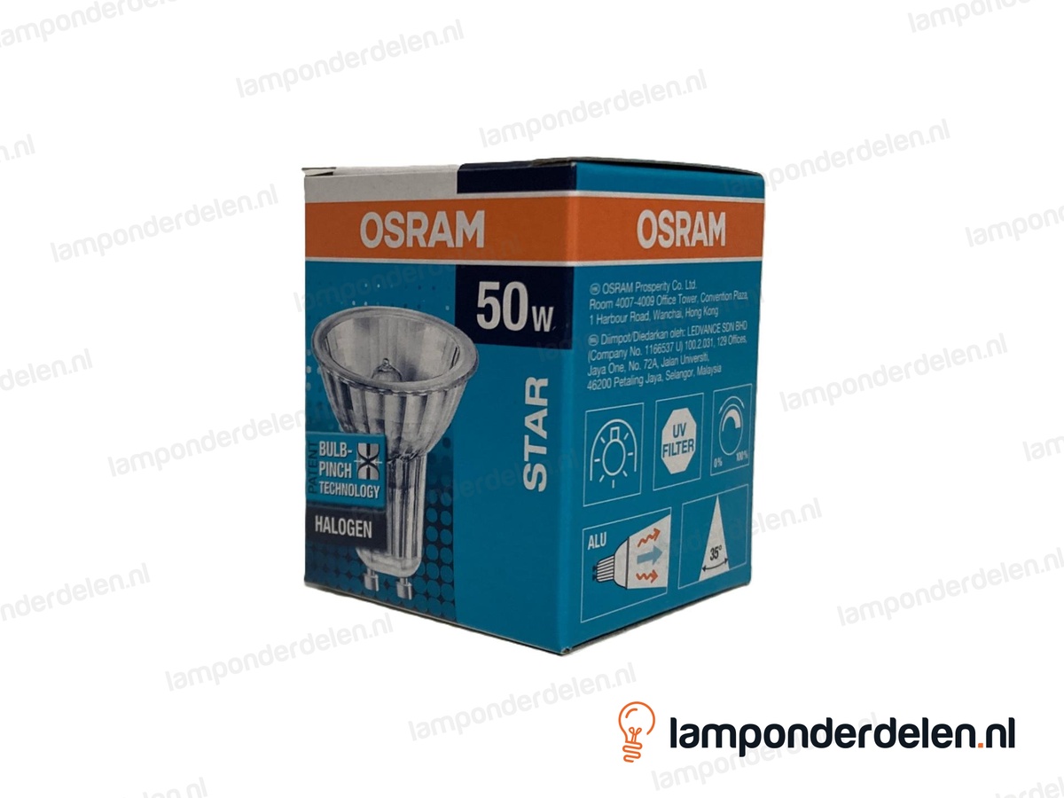 Osram - halogeenlamp - 51 MM - PAR16 - GU10 - halopar - 50W - 230 volt - 35°