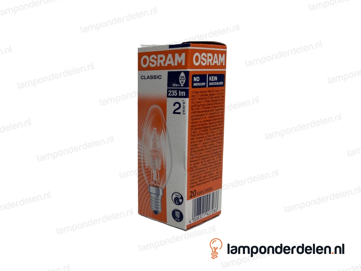 Osram - halogeenlamp - kaarslamp - E14 - classic - B35 - helder - 20W