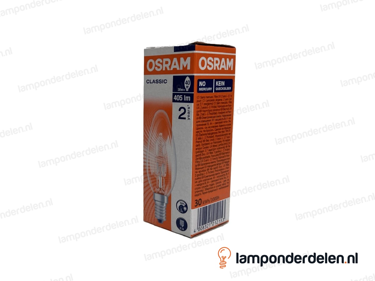 Osram - halogeenlamp - kaarslamp - E14 - classic - B35 - helder - 30W