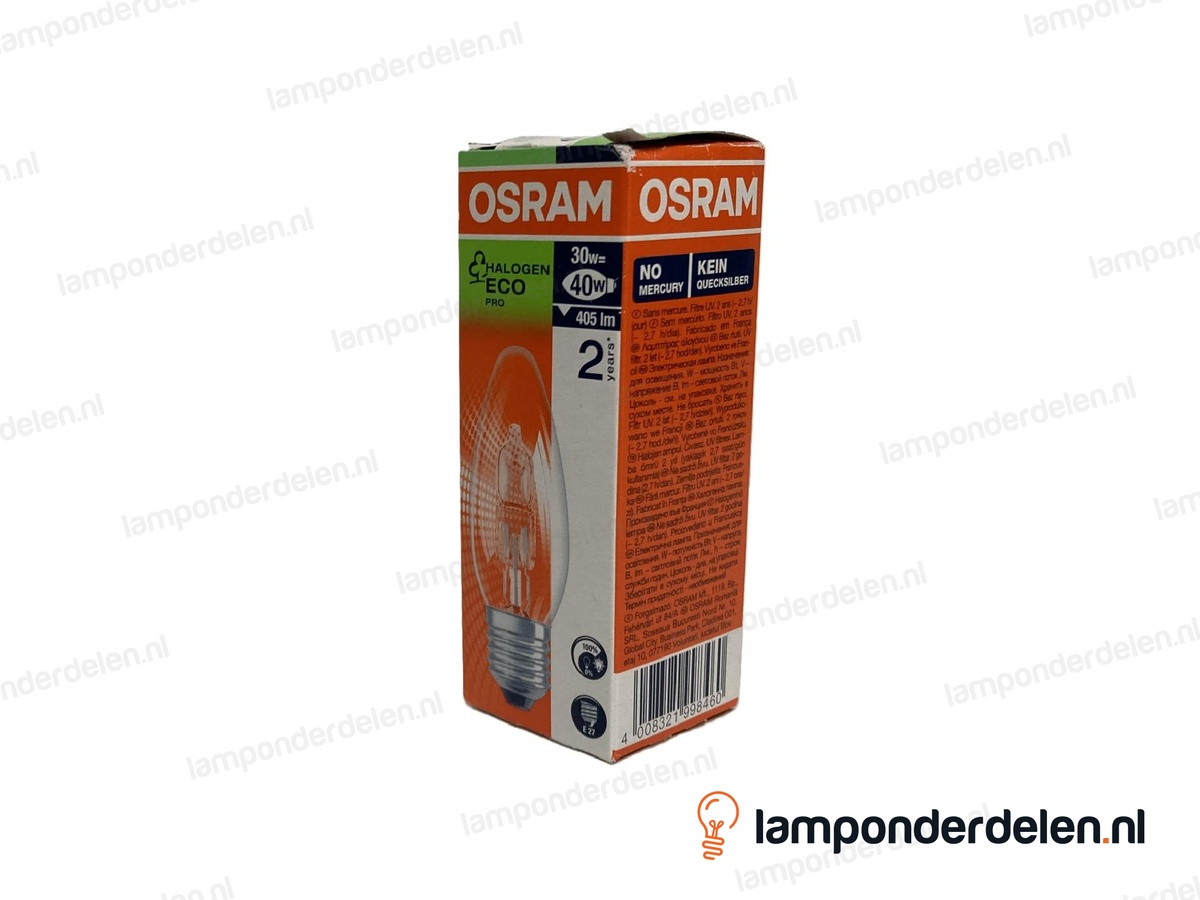 Osram - halogeenlamp - kaarslamp - E27 - classic - B35 - helder - 30W
