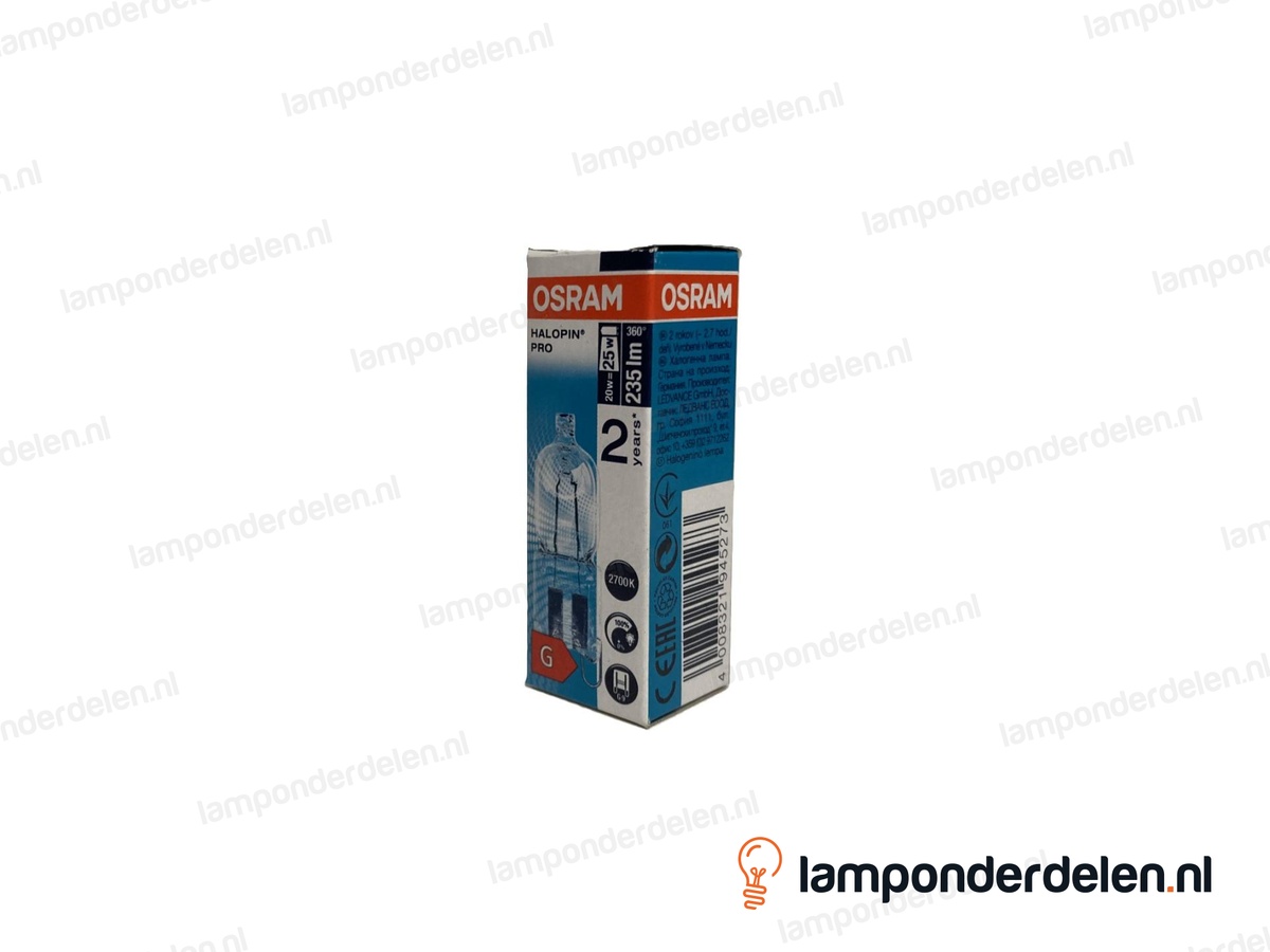 Osram - halogeenlamp - steeklamp - G9 - halopin - helder - 20W - 230 volt