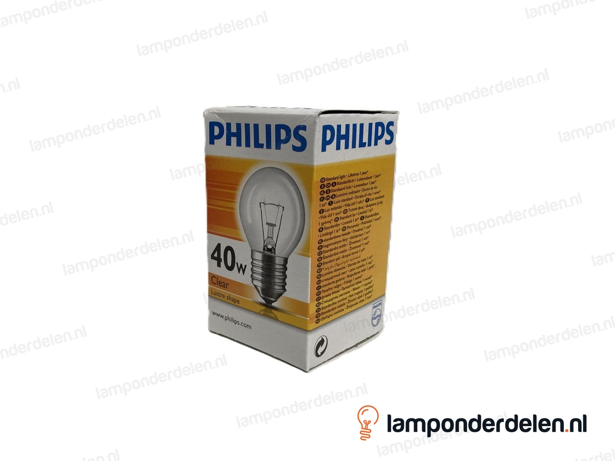 Philips - gloeilamp - kogellamp - E27 - P45 - helder - 40W