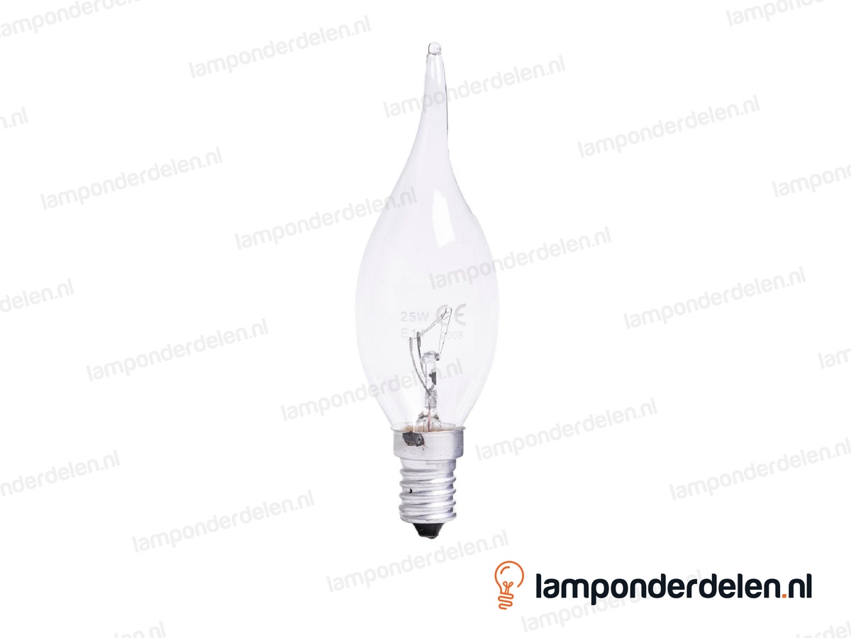 Philips - gloeilamp - tipkaarslamp - E14 - BXS35 - helder - 15W