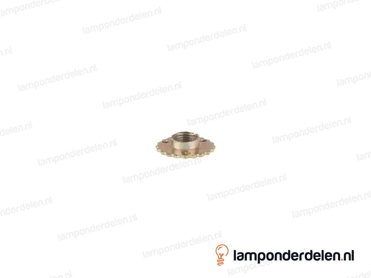 Plaatnippel metaal gekarteld met flens - 23 mm - binnendraad M10x1