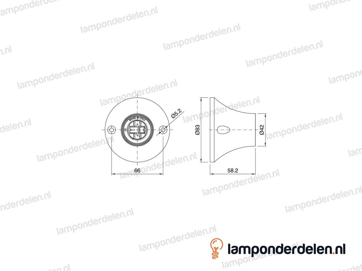 Plafondfitting E27 kunststof wit