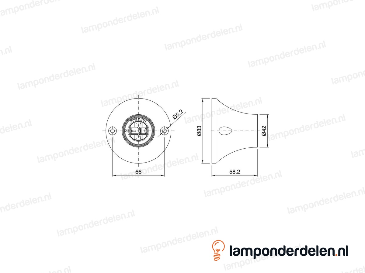 Plafondfitting E27 kunststof wit