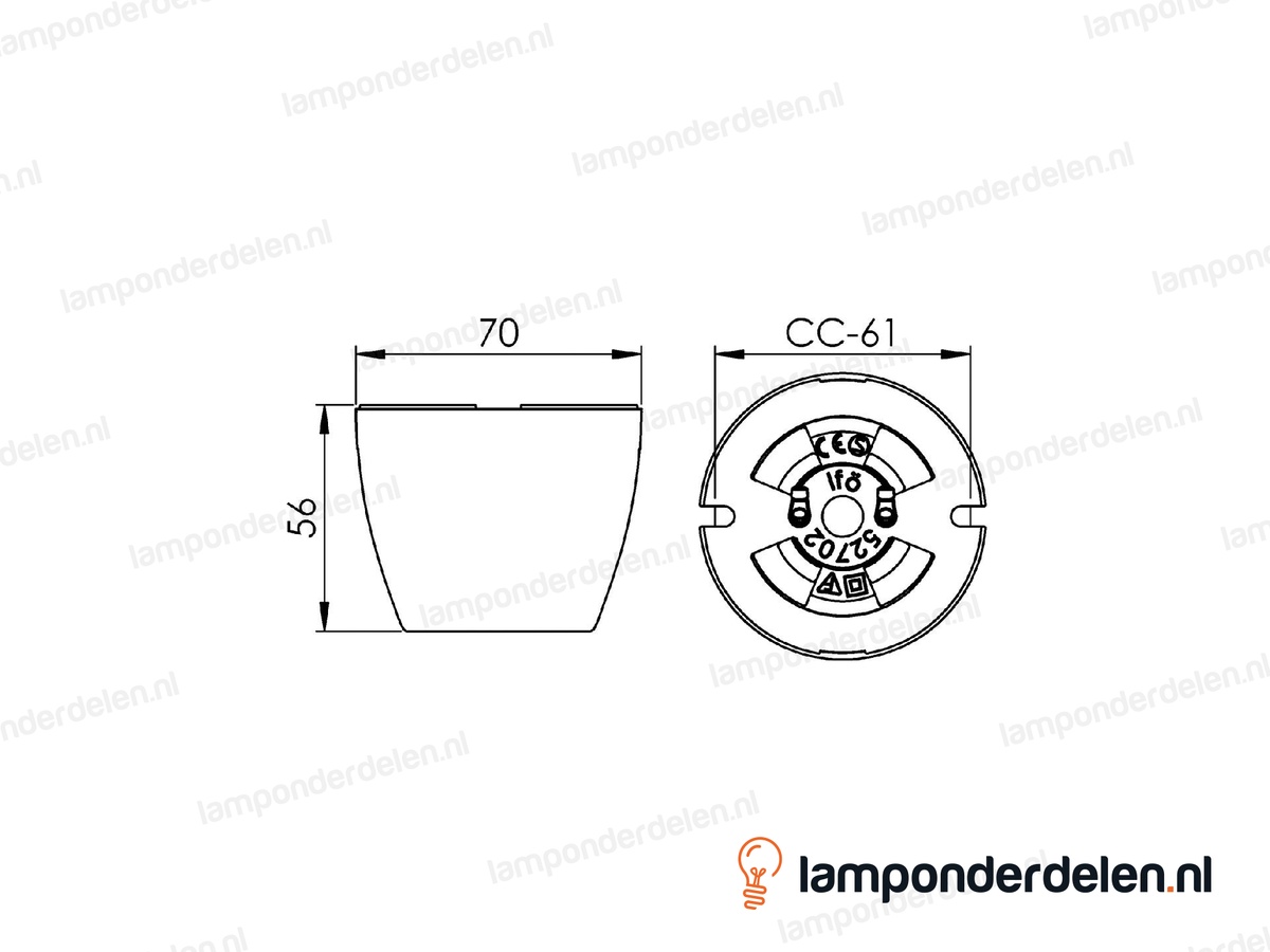 Plafondfitting E27 porselein grijs