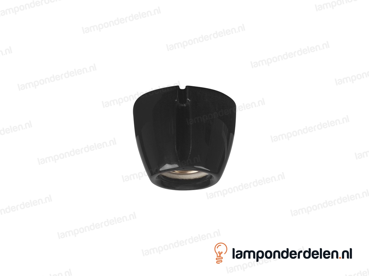 Plafondfitting E27 porselein zwart