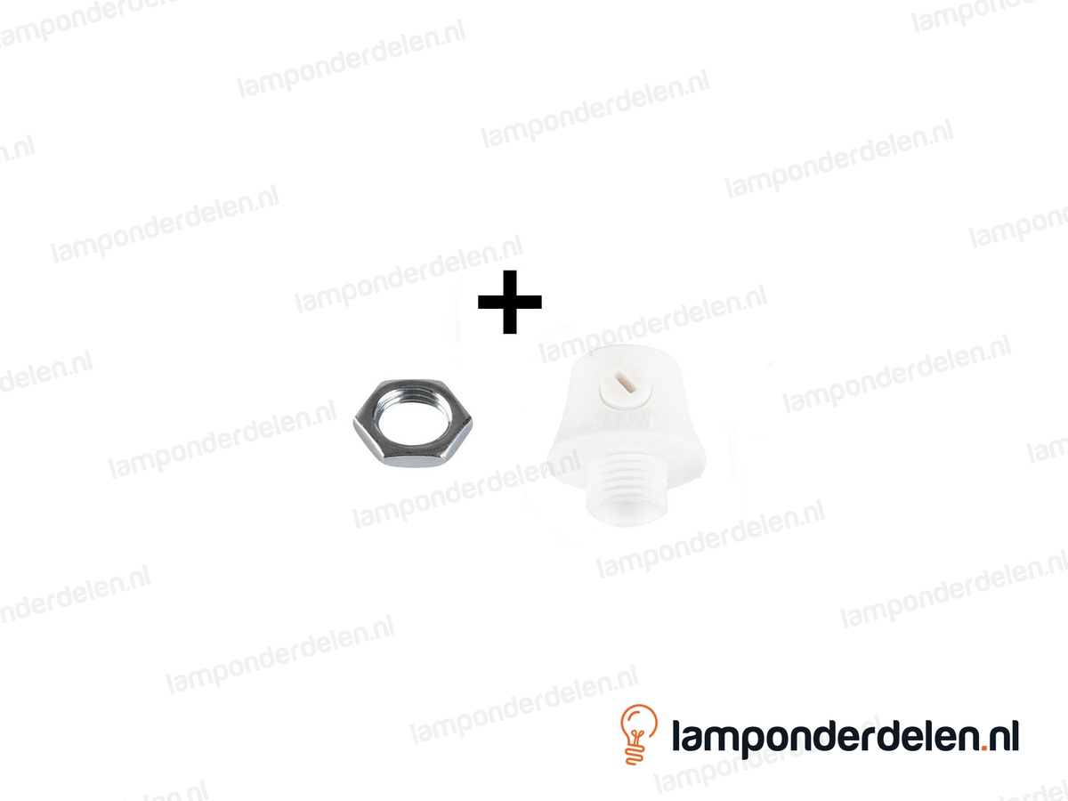 Plafondkap kunststof wit conisch met trekontlaster - 13 cm