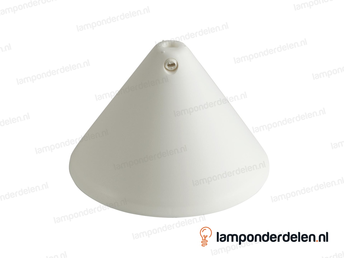 Plafondkap kunststof wit kegel met trekontlaster - 11 cm