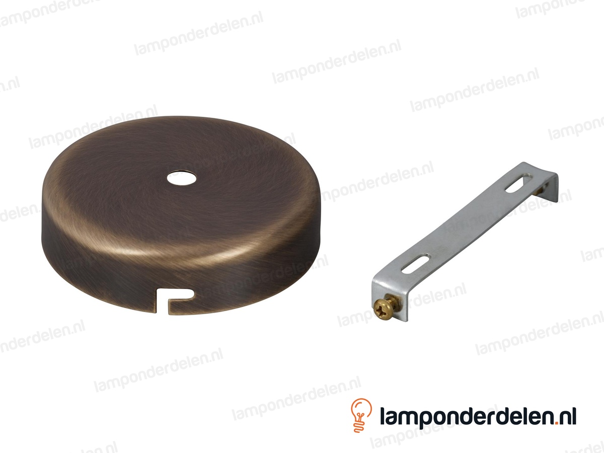 Plafondkap messing bronskleurig - 10 cm - met plafondkapbeugel