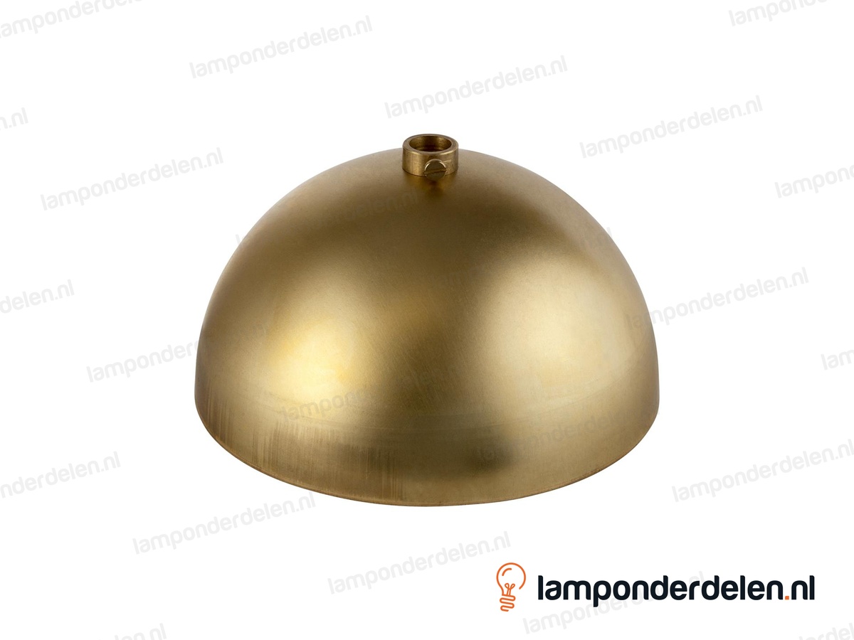 Plafondkap messing halfrond met stelring - 12 cm - gat 10,5 mm