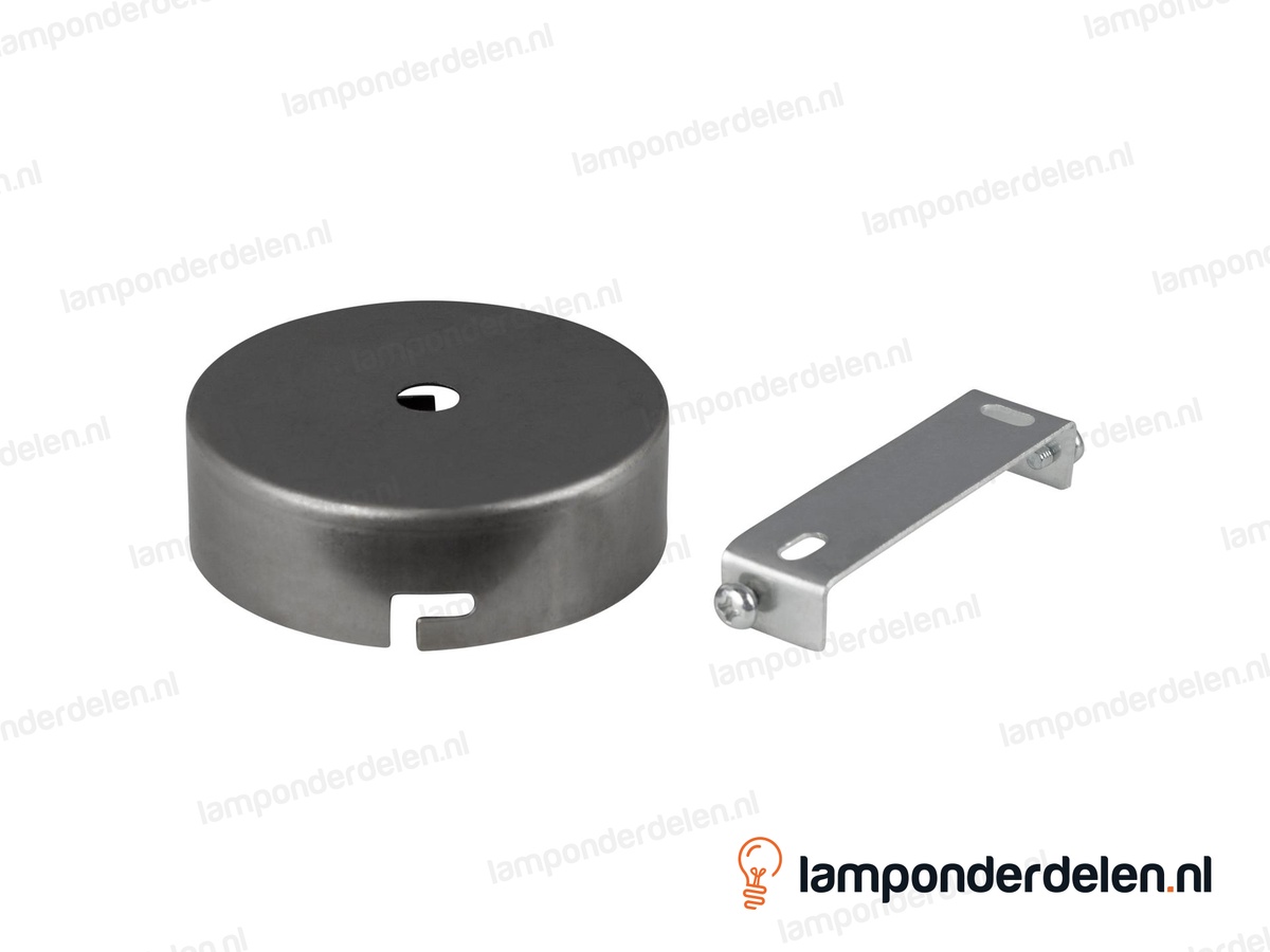 Plafondkap metaal blank - 8 cm - met plafondkapbeugel