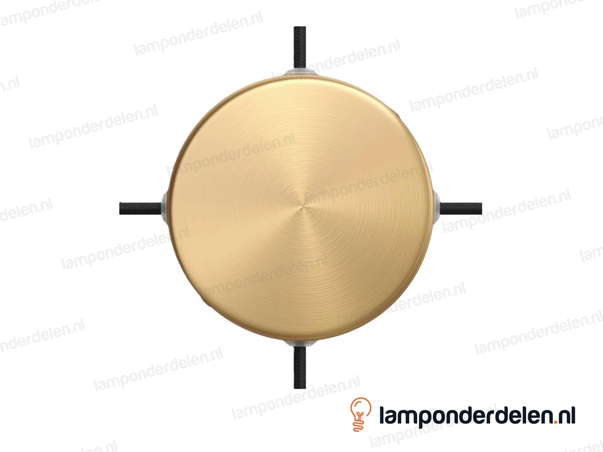Plafondkap metaal geborsteld bronskleurig - 12 cm - 4 zijgaten - met plafondkapbeugel