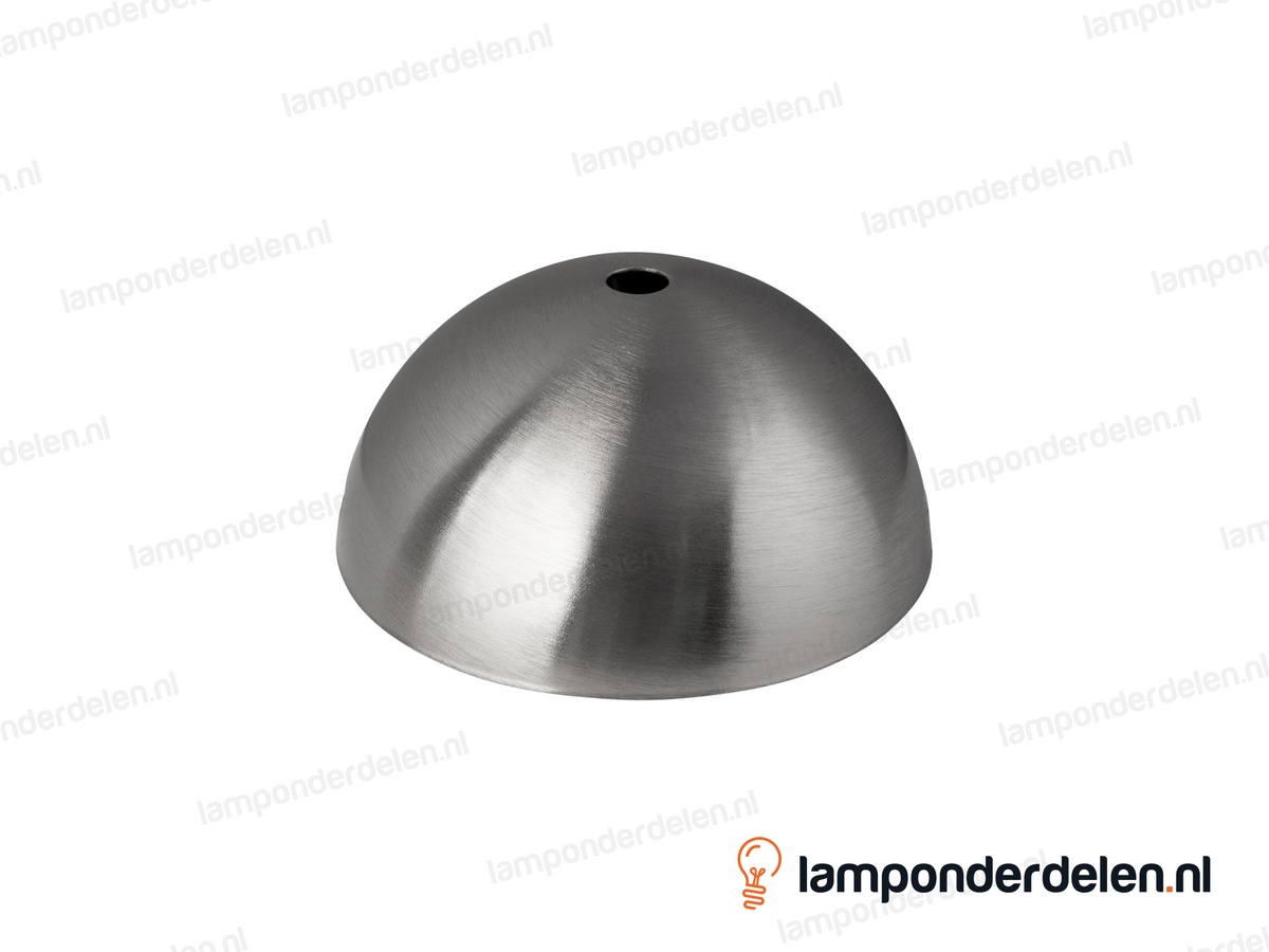 Plafondkap metaal RVS-kleurig halfrond - 10 cm